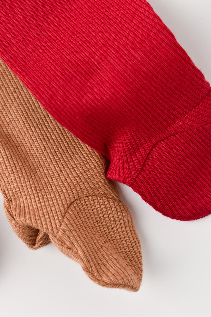 Set 2 pantaloni cu botosei bebe unisex Girafa, BabyCosy, 100% bumbac organic