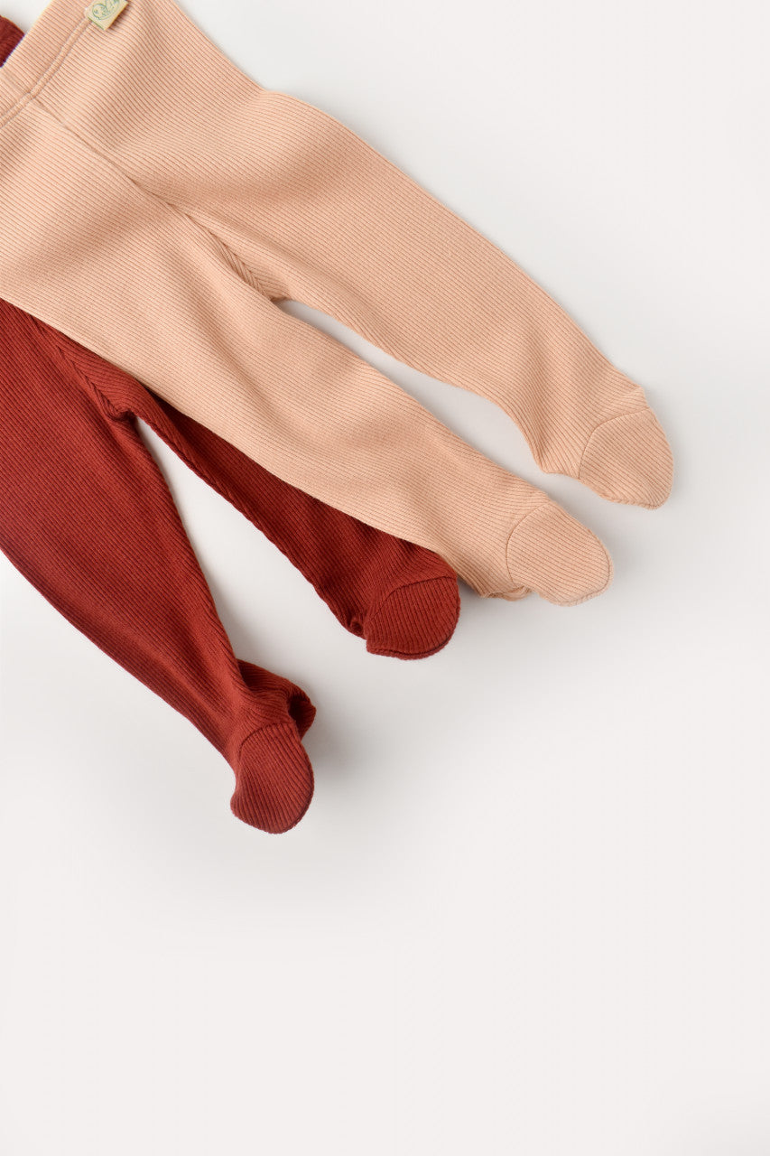 Set 2 pantaloni cu botosei bebe unisex Girafa, BabyCosy, 100% bumbac organic