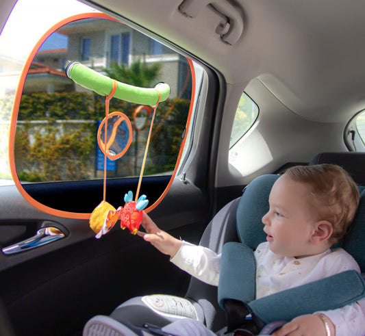 Set 2 parasolare cu jucarii si oglinda, BabyJem, 44x37 cm - Imagine 6