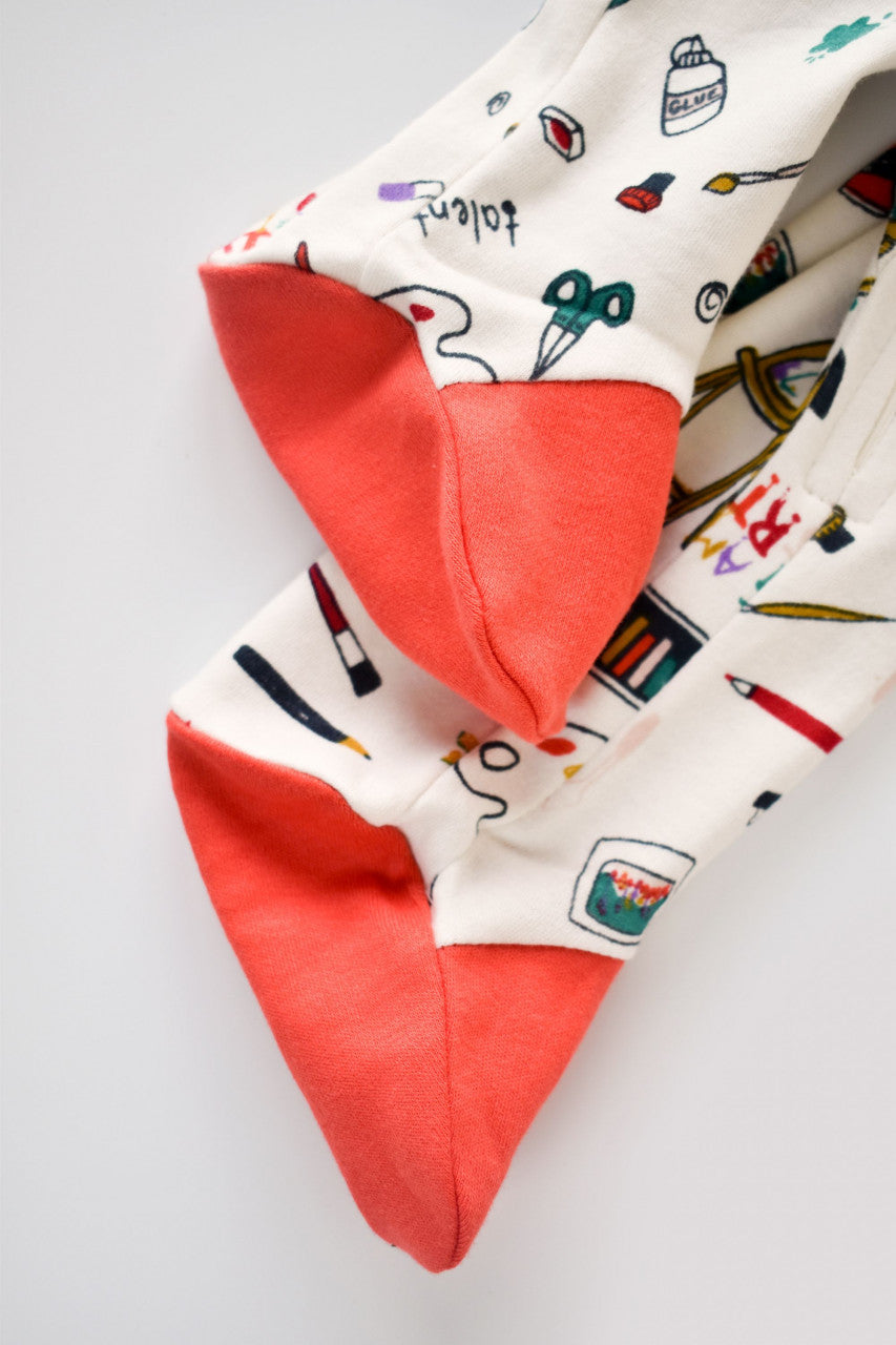 Set 2 salopetele cu maneca lunga si pantaloni lungi cu botosei - 100%bumbac organic -  cu buline, BabyCosy