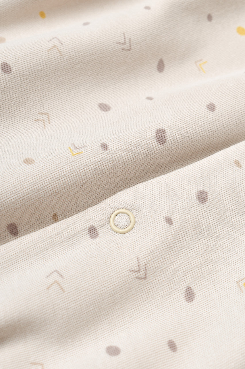 Set 2 salopetele cu maneca lunga si pantaloni lungi cu botosei - 100%bumbac organic -  cu buline, BabyCosy