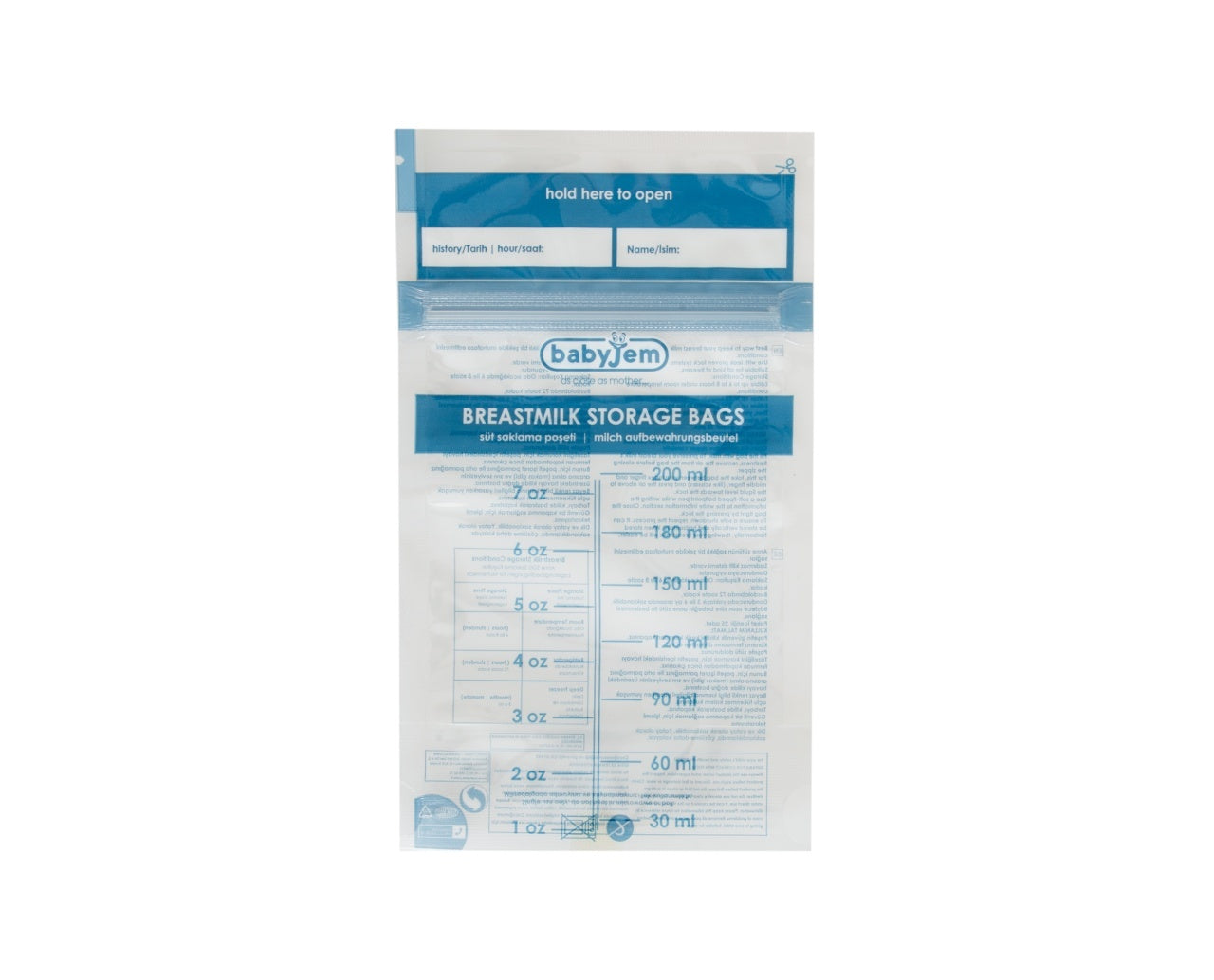Set 25 pungi pentru stocarea laptelui matern BabyJem
