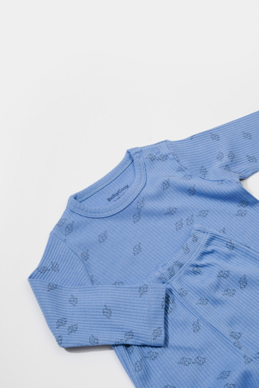 Set 3 piese:bluza, pantaloni si caciulita Printed, BabyCosy, 50% modal+50% bumbac,