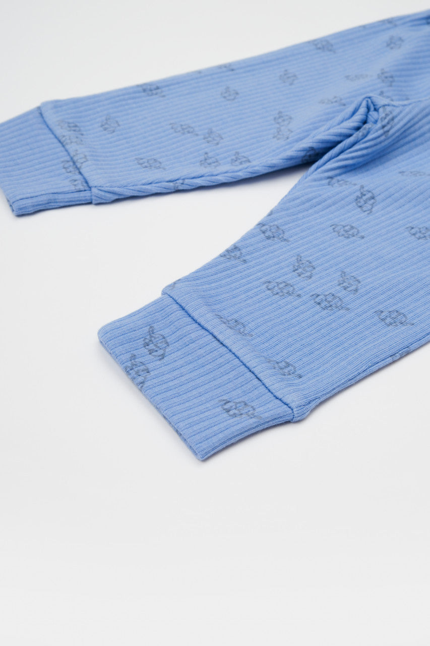 Set 3 piese:bluza, pantaloni si caciulita Printed, BabyCosy, 50% modal+50% bumbac,