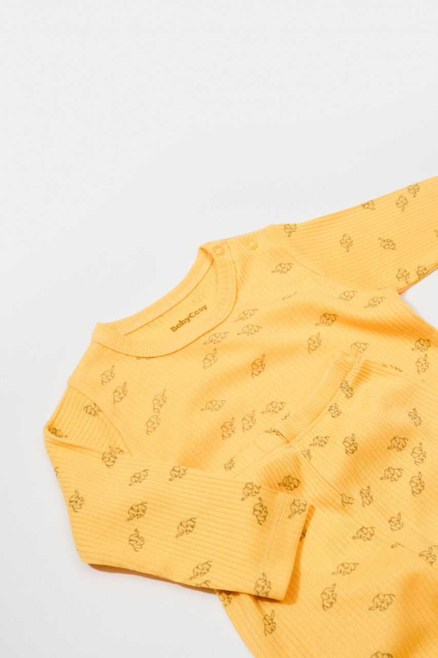 Set 3 piese:bluza, pantaloni si caciulita Printed, BabyCosy, 50% modal+50% bumbac,