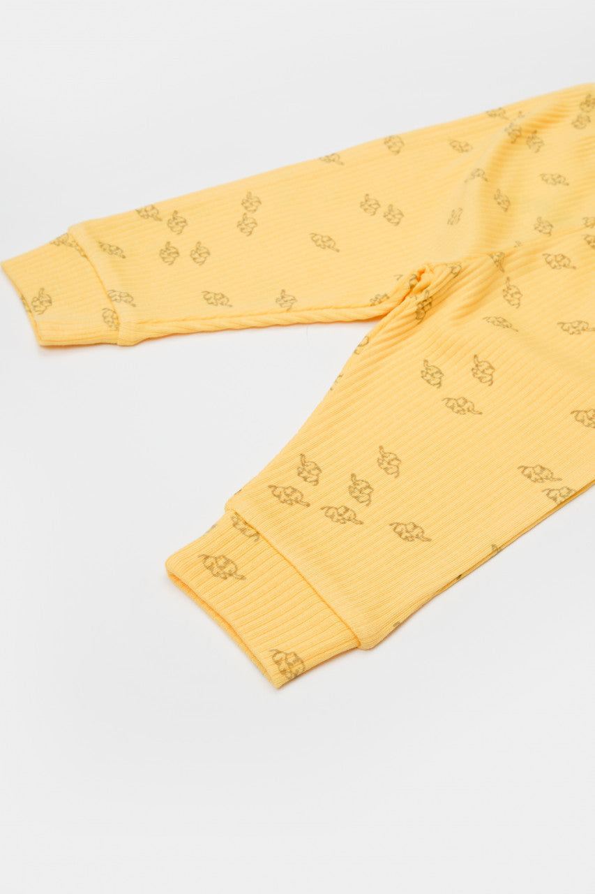 Set 3 piese:bluza, pantaloni si caciulita Printed, BabyCosy, 50% modal+50% bumbac,