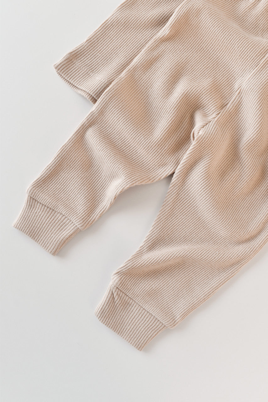 Set 3 piese: bluzita cu maneca lunga, pantaloni lungi si caciulita din bumbac organic si modal - , BabyCosy