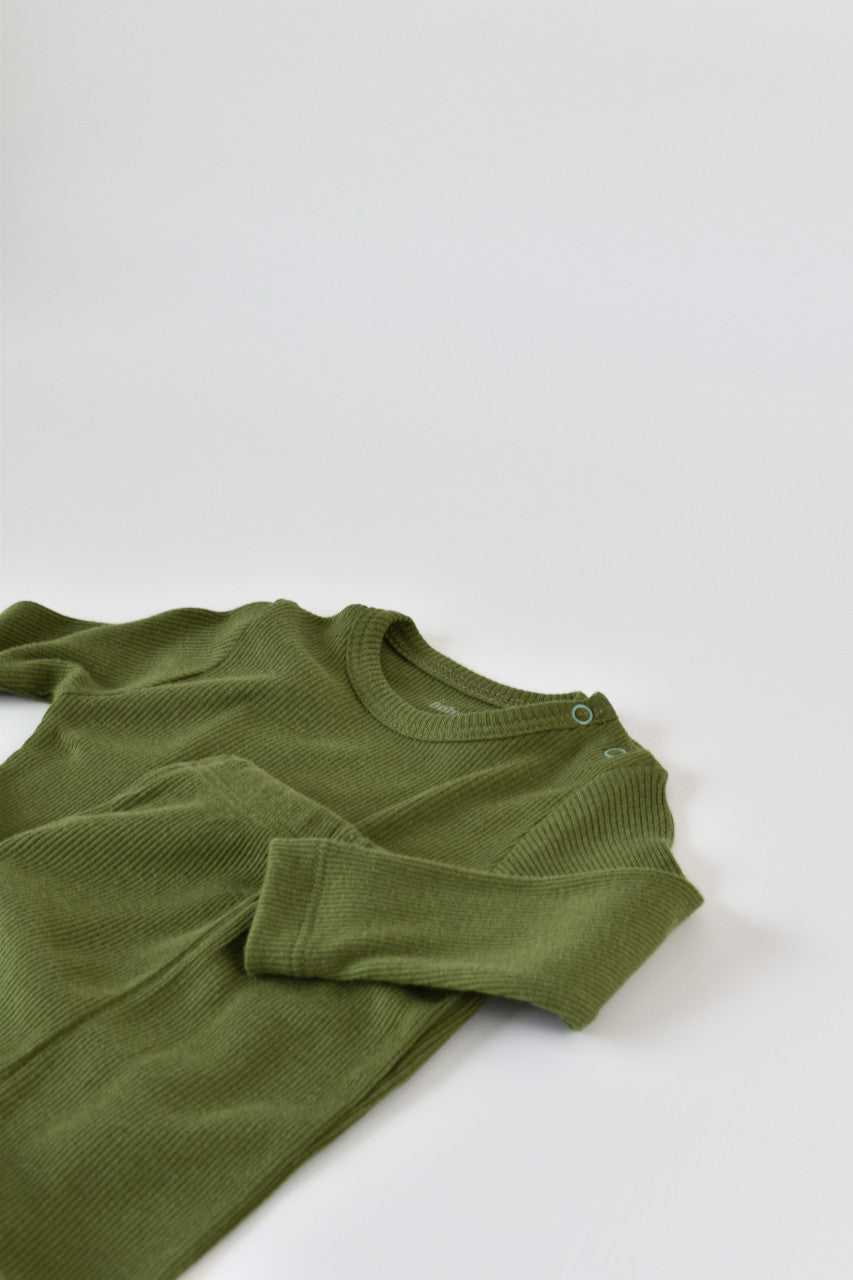 Set 3 piese: bluzita cu maneca lunga, pantaloni lungi si caciulita din bumbac organic si modal - , BabyCosy