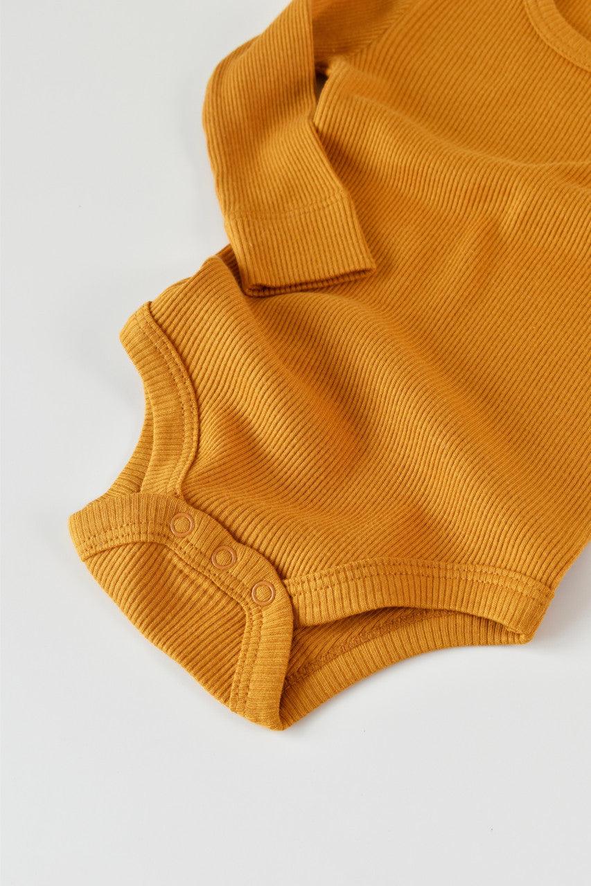 Set 3 piese: body cu maneca lunga, pantaloni lungi si caciulita din bumbac organic si modal - , BabyCosy