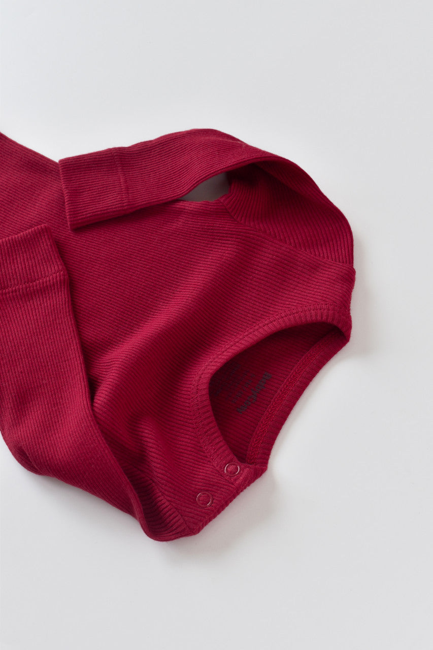 Set 3 piese: body cu maneca lunga, pantaloni lungi si caciulita din bumbac organic si modal - , BabyCosy