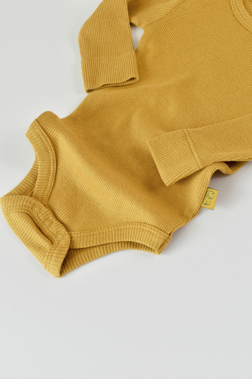 Set 3 piese: body cu maneca lunga, pantaloni lungi si caciulita din bumbac organic si modal - , BabyCosy