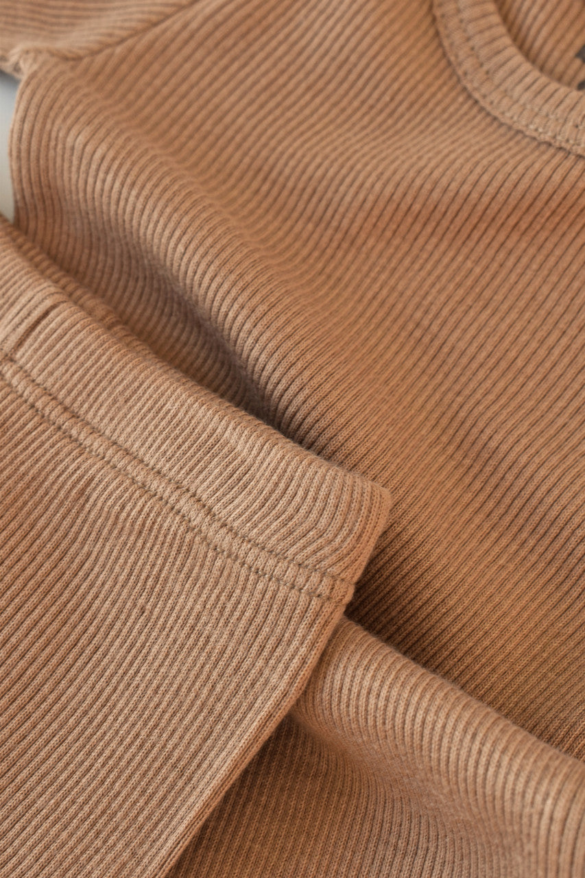 Set 3 piese: body cu maneca lunga, pantaloni lungi si caciulita din bumbac organic si modal - , BabyCosy