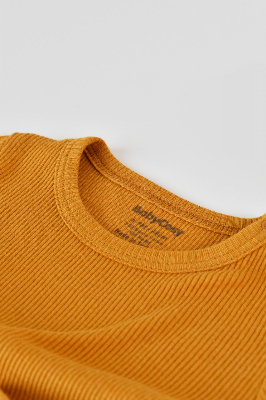 Set 3 piese: body cu maneca lunga, pantaloni lungi si caciulita din bumbac organic si modal - , BabyCosy