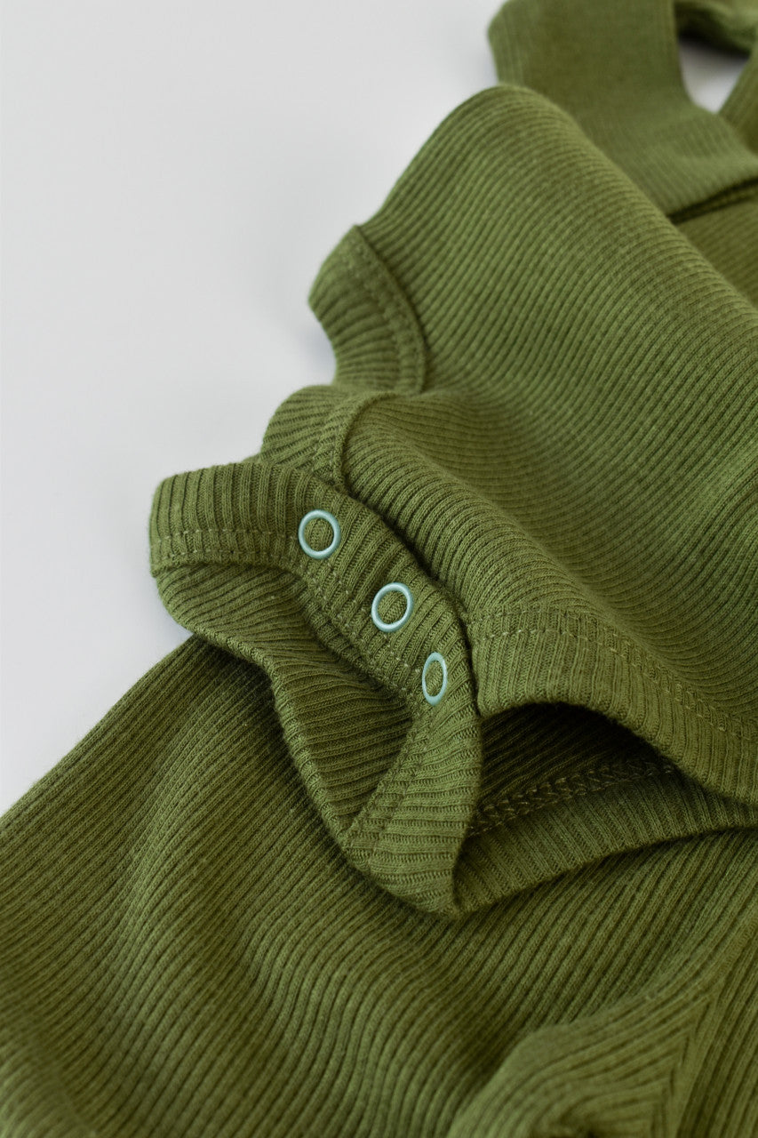 Set 3 piese: body cu maneca lunga, pantaloni lungi si caciulita din bumbac organic si modal - , BabyCosy