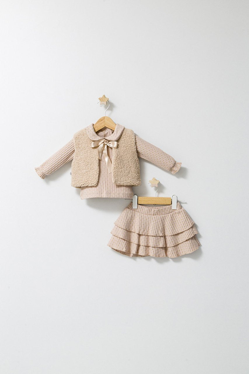 Set 3 piese: fustita, bluzita si vestuta eleganta pentru bebelusi Fun Penguin, Tongs baby