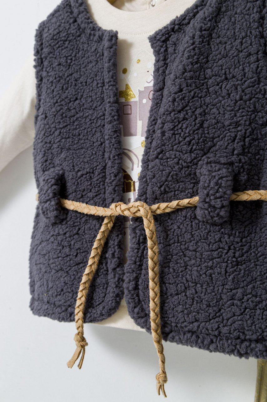 Set 3 piese: pantaloni, bluzita si vestuta pentru bebelusi, Tongs baby