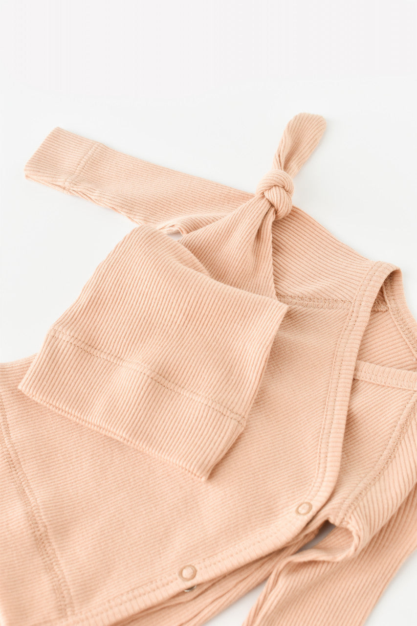 Set 4 piese: bluza, pantaloni, caciulita si manusi din bumbac organic si modal - , BabyCosy