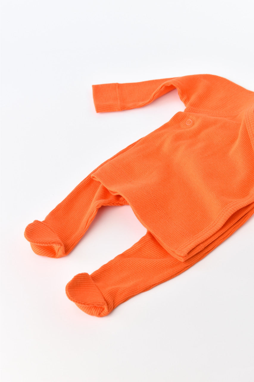 Set 4 piese: bluza, pantaloni, caciulita si manusi din bumbac organic si modal - , BabyCosy