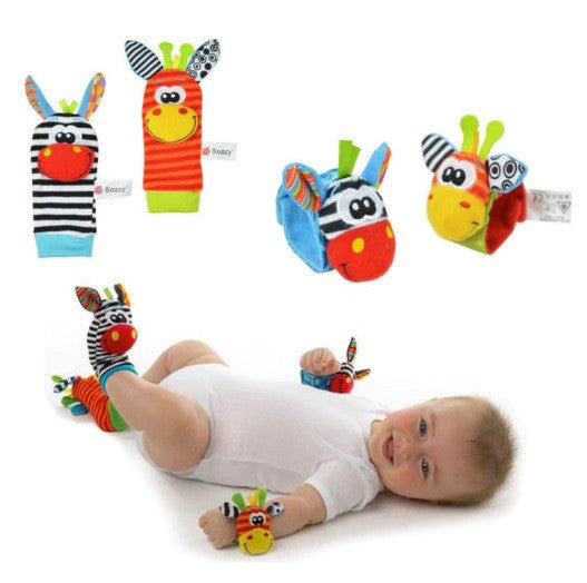 Set 4 zornaitori, pentru bebelusi, bratari si sosetute - model 2