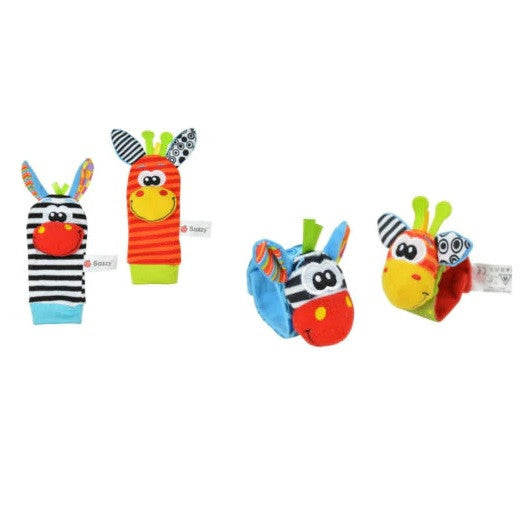 Set 4 zornaitori, pentru bebelusi, bratari si sosetute - model 2