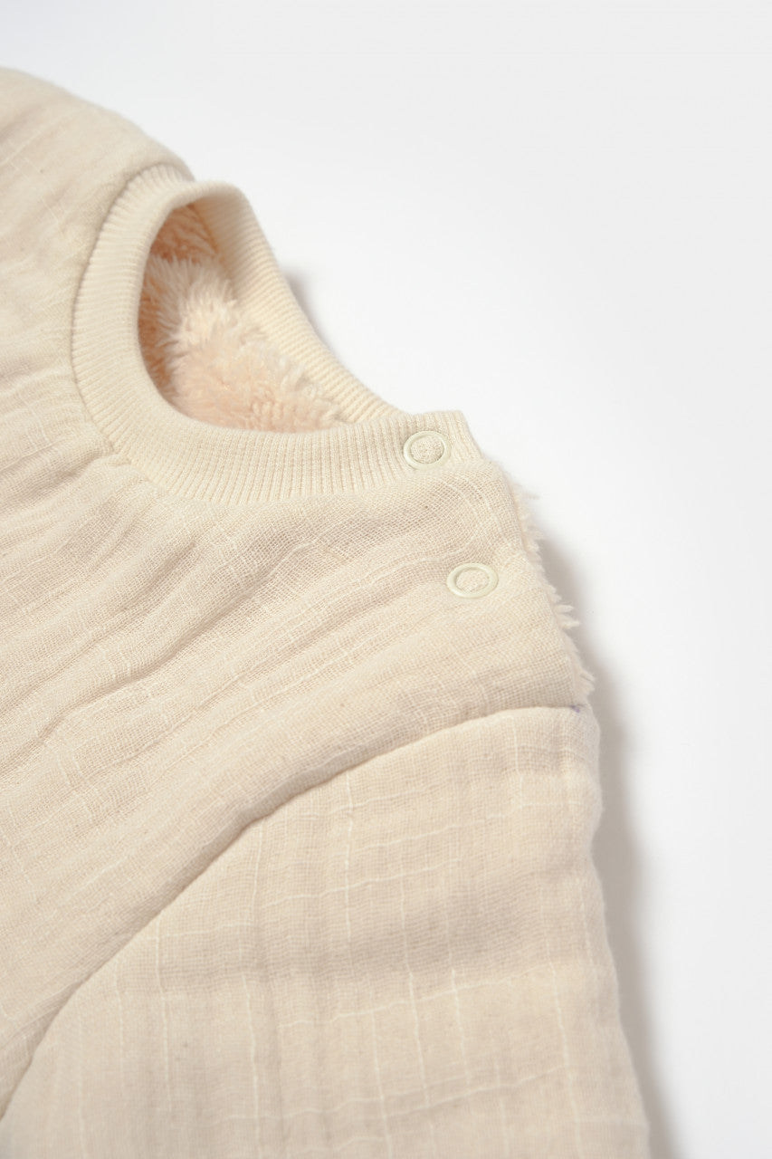 Set bluza dublata si pantaloni Ursulet, Winter muselin - , BabyCosy