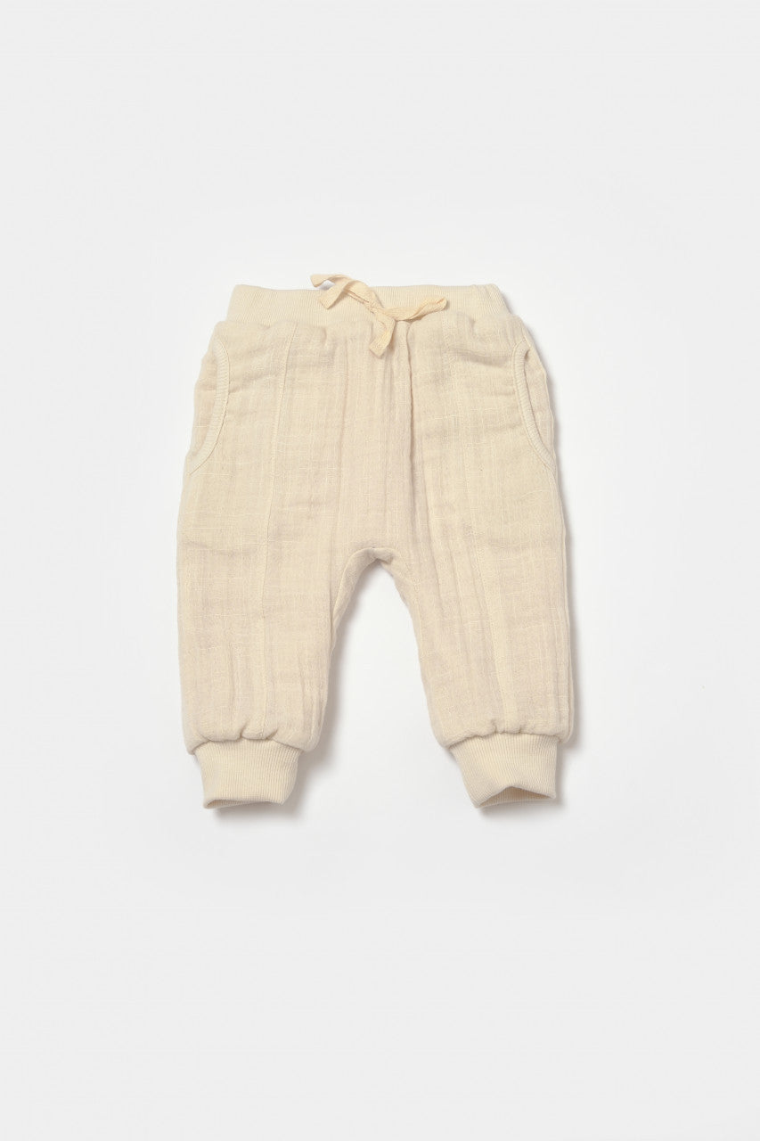 Set bluza dublata si pantaloni Ursulet, Winter muselin - , BabyCosy