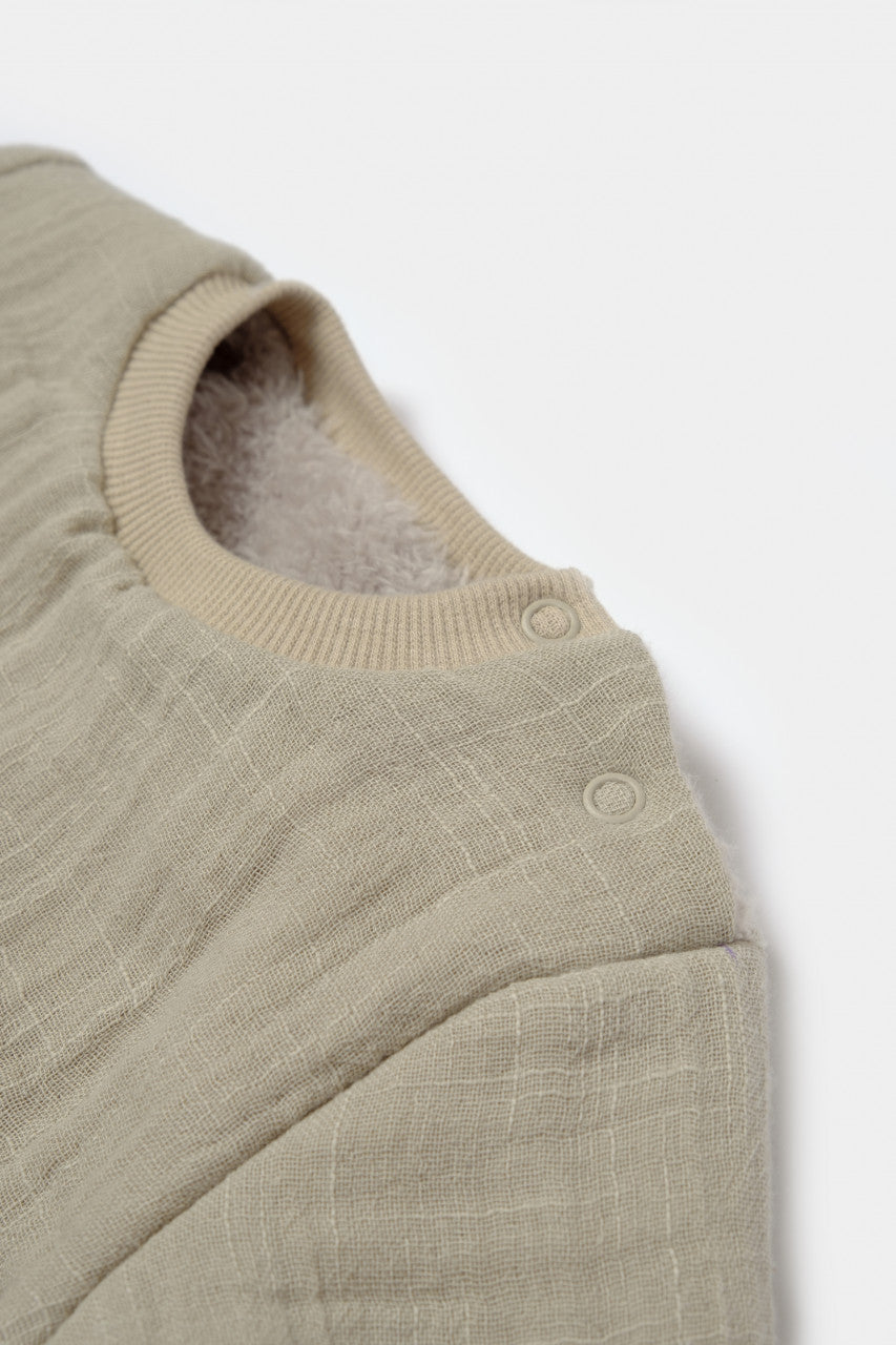 Set bluza dublata si pantaloni Ursulet, Winter muselin - , BabyCosy