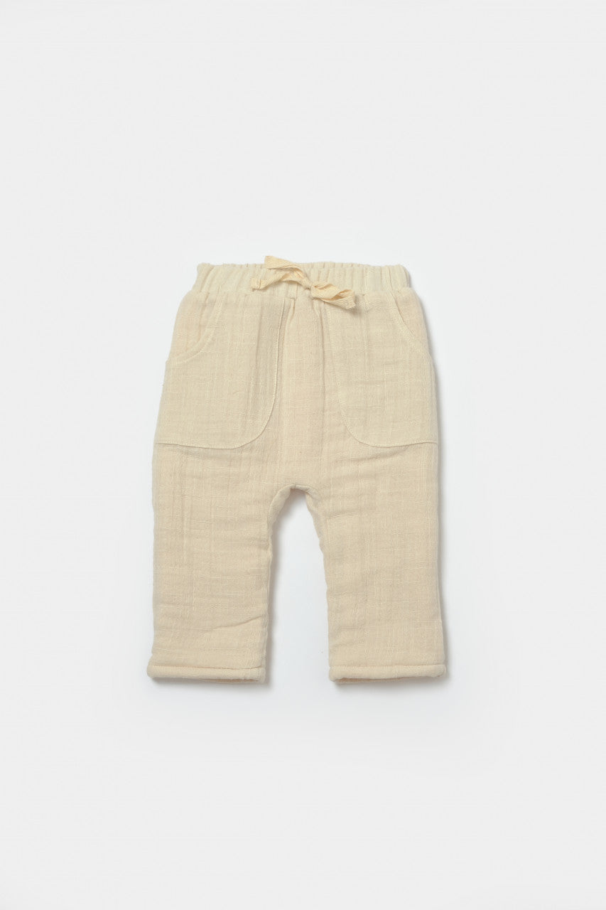 Set bluza dublata si pantaloni Ursulet, Winter muselin - , BabyCosy