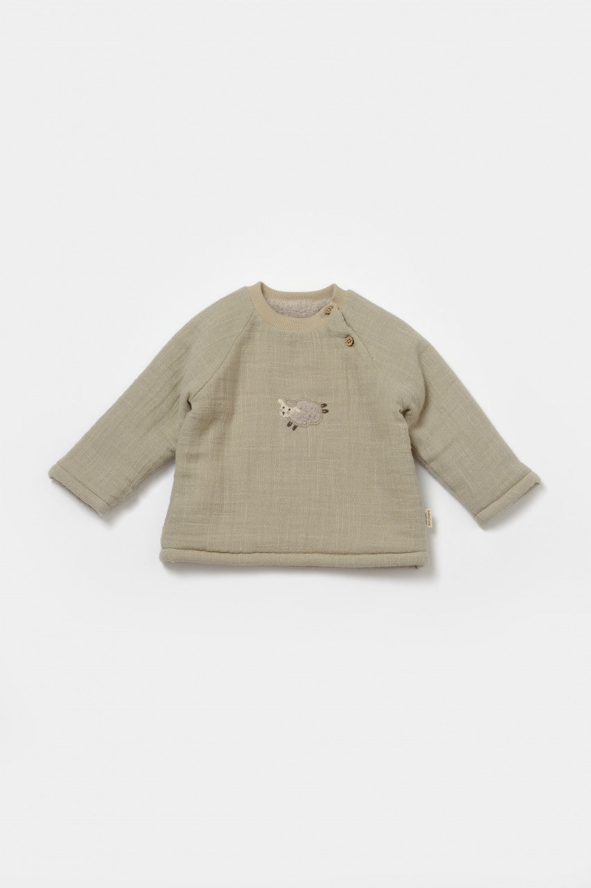 Set bluza dublata si pantaloni Ursulet, Winter muselin - , BabyCosy