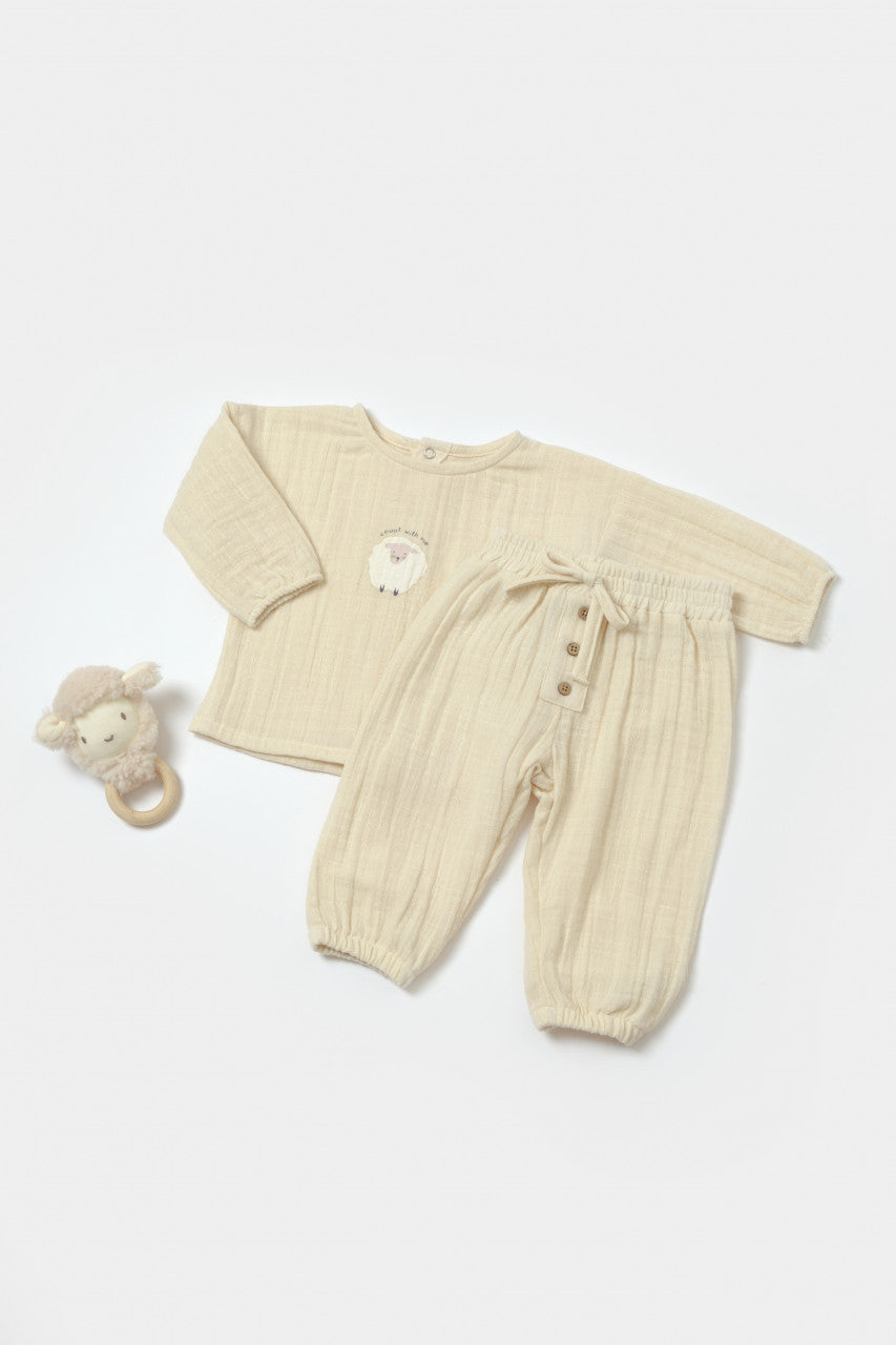 Set bluza si pantaloni, Winter muselin, 100% bumbac - , BabyCosy