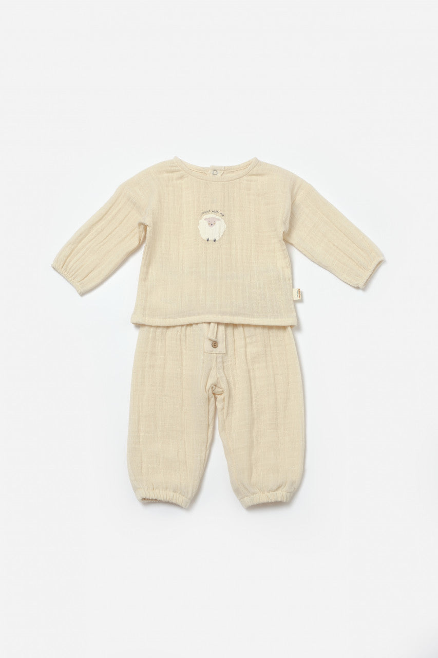 Set bluza si pantaloni, Winter muselin, 100% bumbac - , BabyCosy