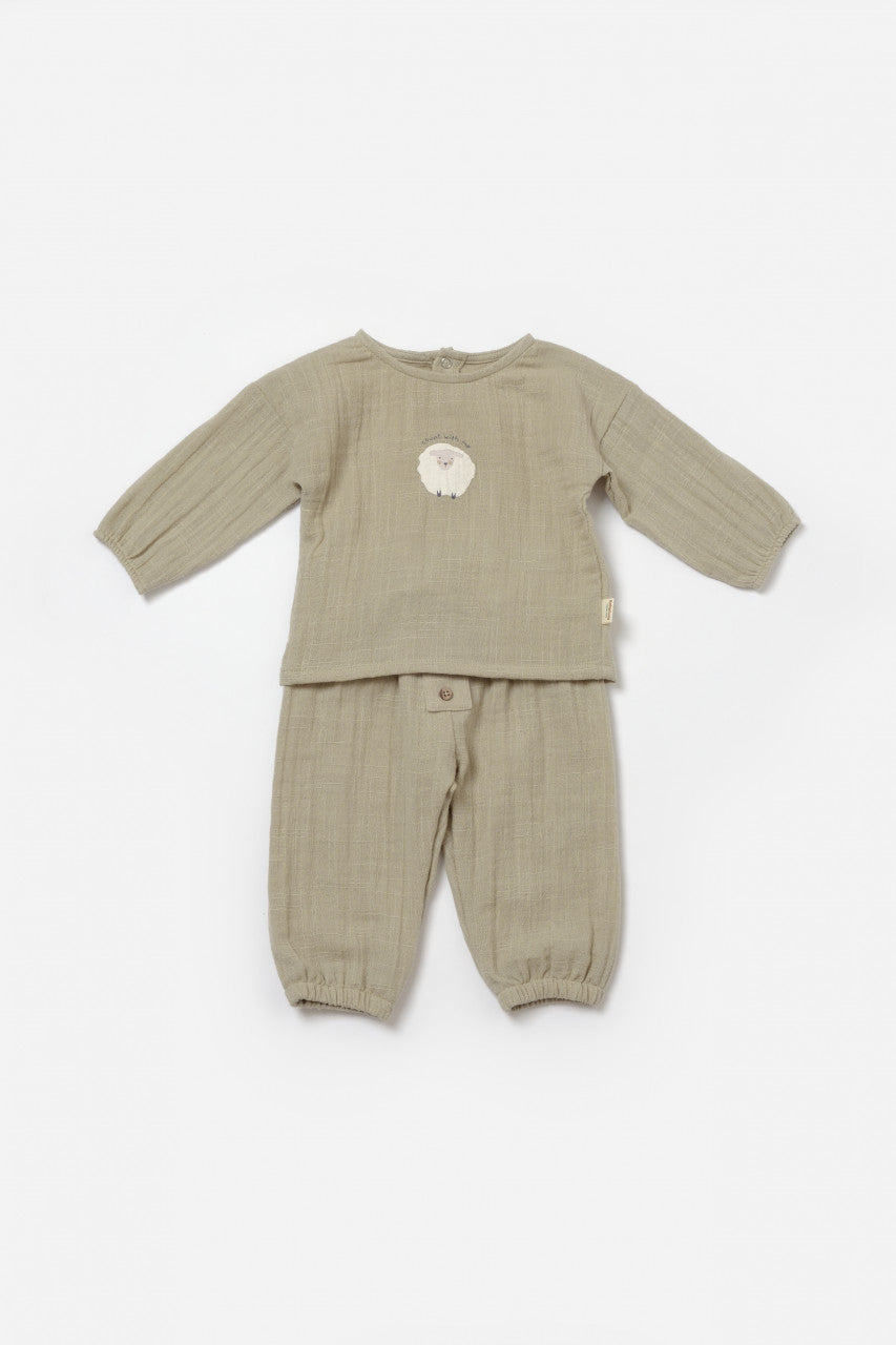 Set bluza si pantaloni, Winter muselin, 100% bumbac - , BabyCosy