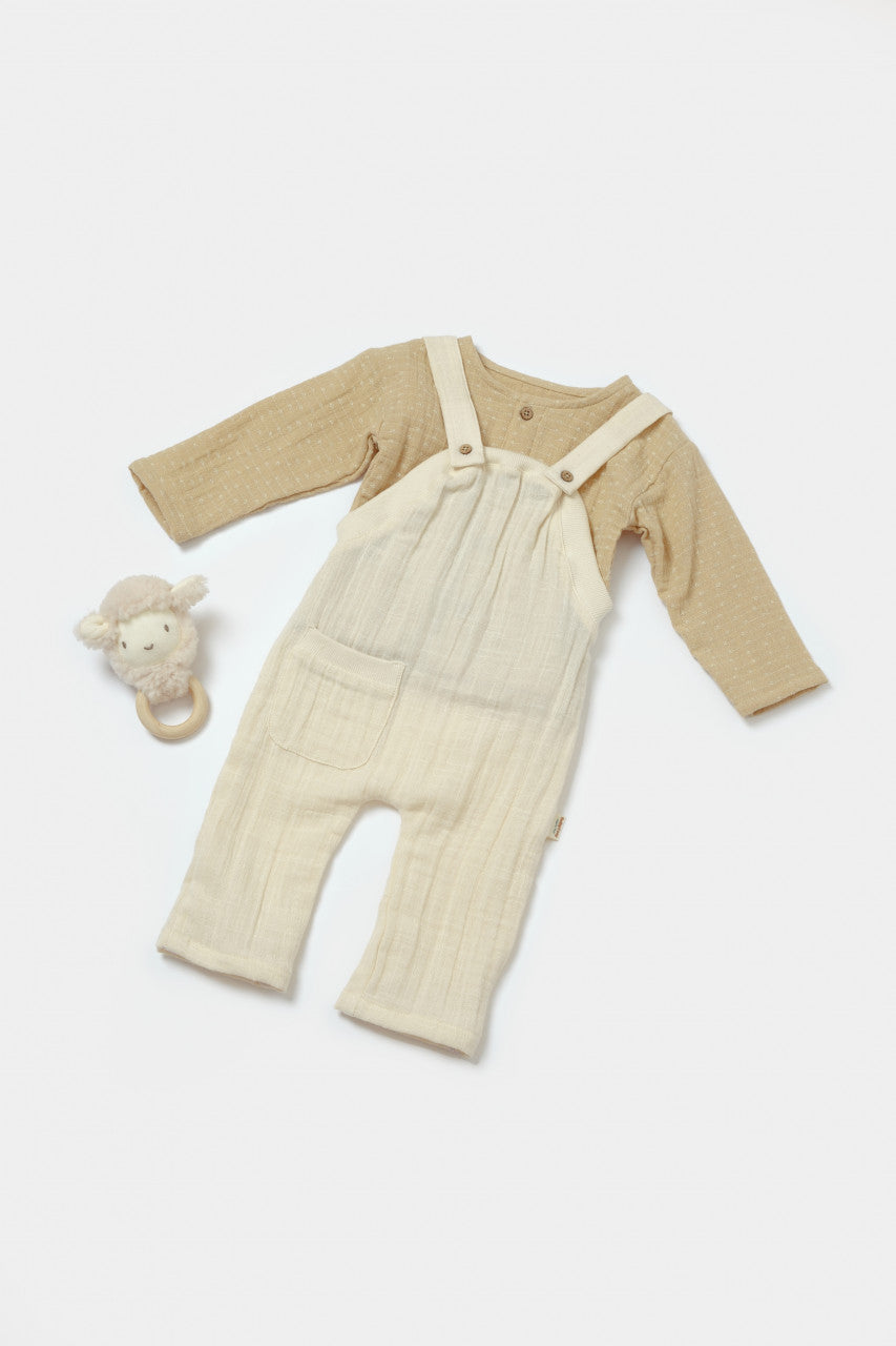 Set bluza si salopeta, Winter muselin, 100% bumbac - , BabyCosy