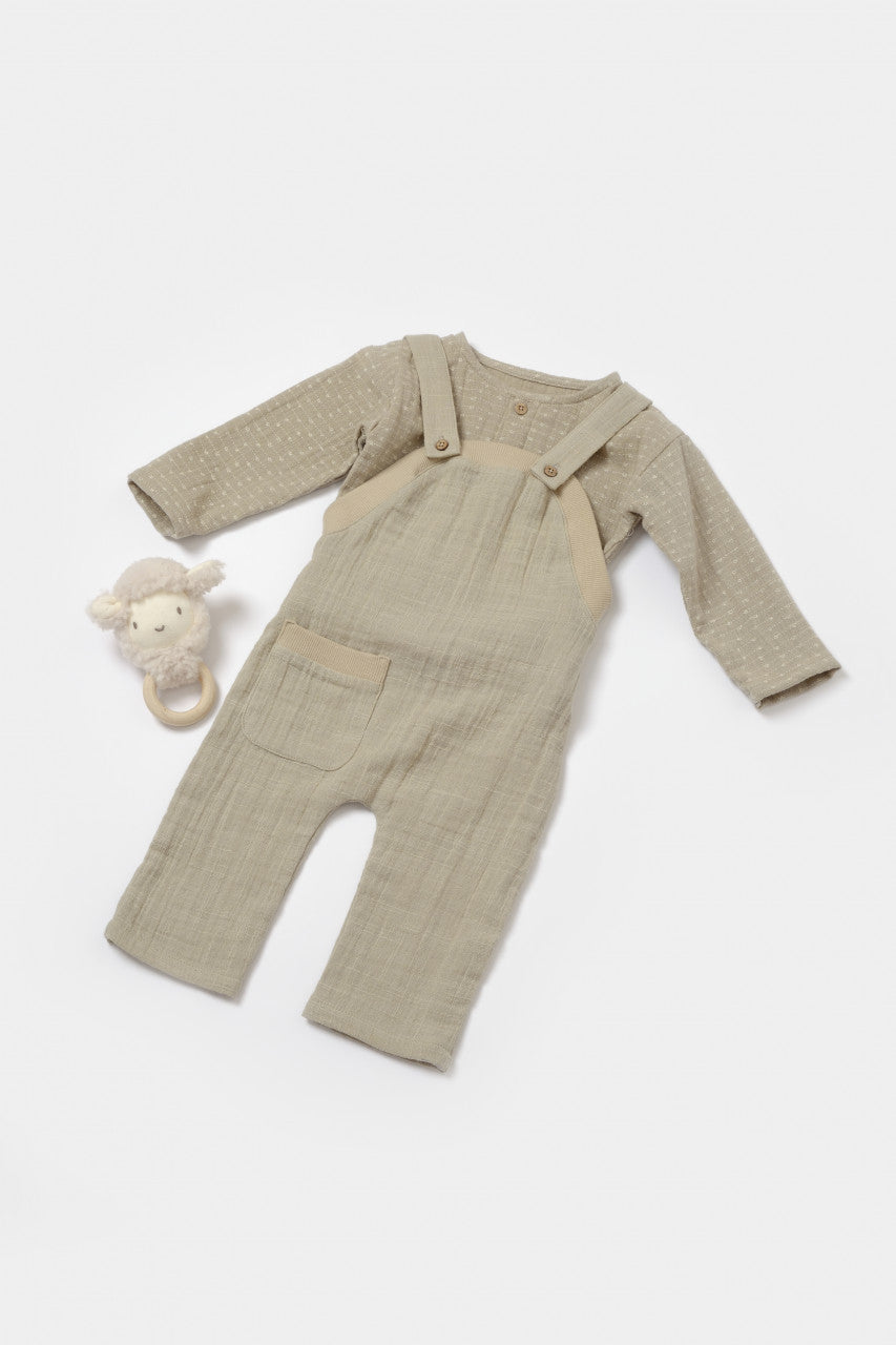 Set bluza si salopeta, Winter muselin, 100% bumbac - , BabyCosy