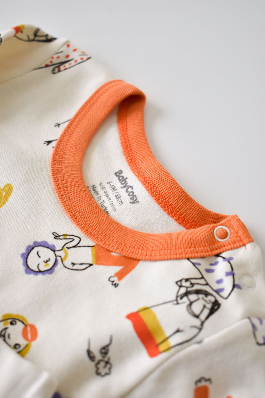 Set bluzita cu maneca lunga si pantaloni lungi din bumbac organic si modal -  BabyCosy