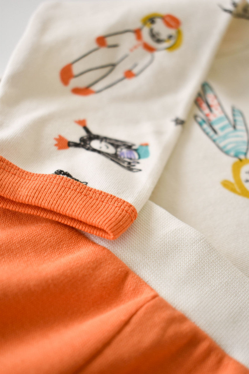 Set bluzita cu maneca lunga si pantaloni lungi din bumbac organic si modal -  BabyCosy