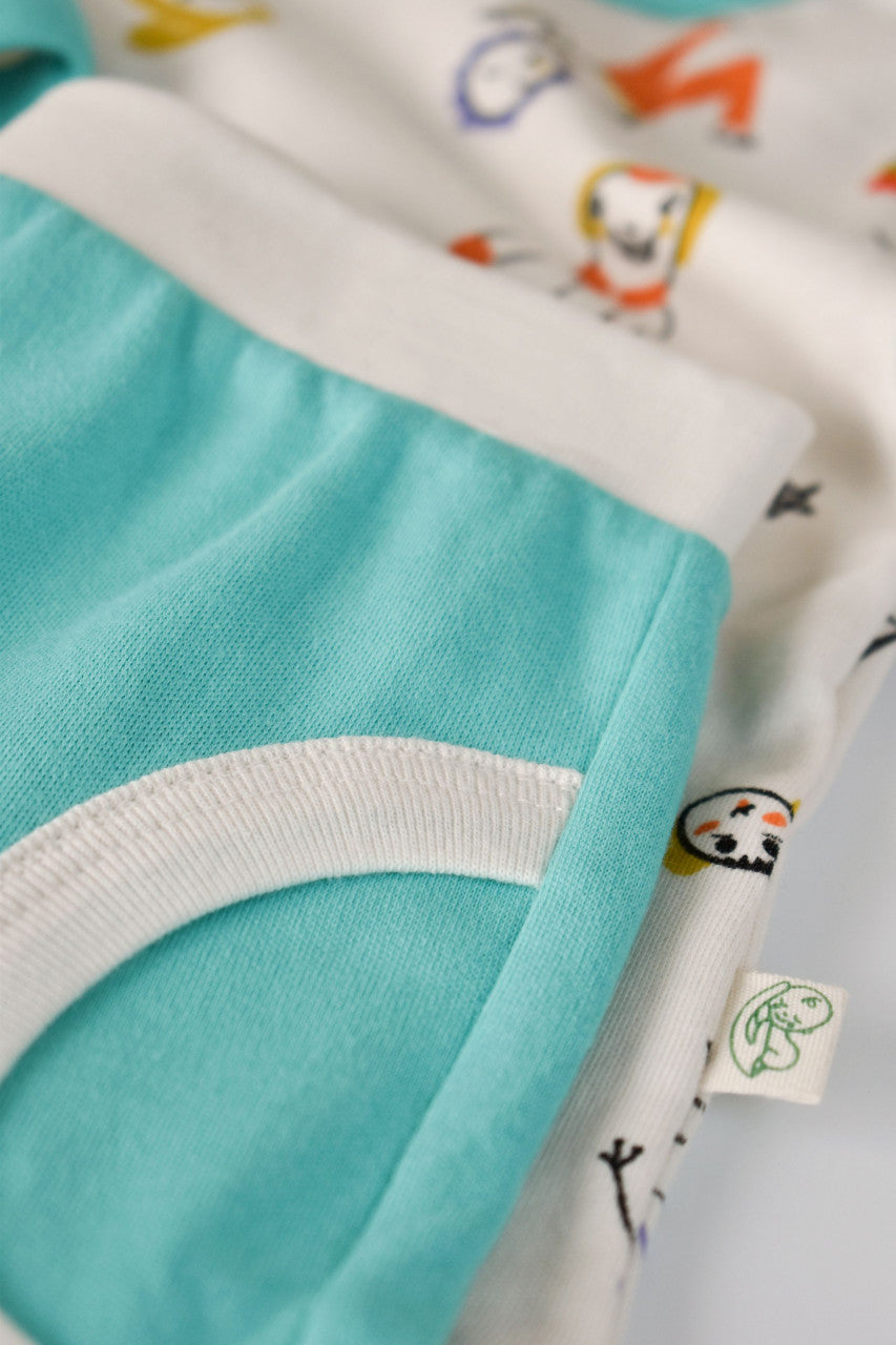 Set bluzita cu maneca lunga si pantaloni lungi din bumbac organic si modal -  BabyCosy