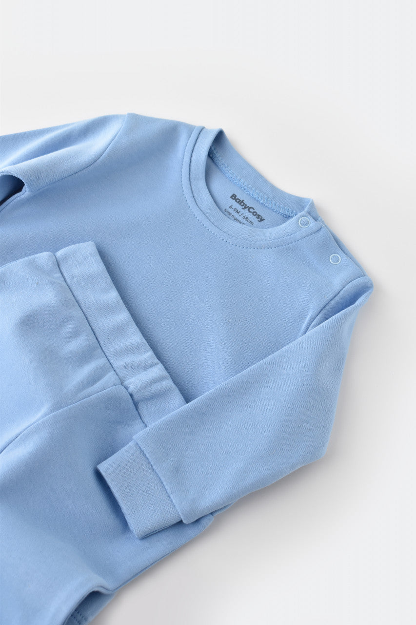 Set bluzita cu maneca lunga si pantaloni lungi din bumbac organic si modal -  BabyCosy