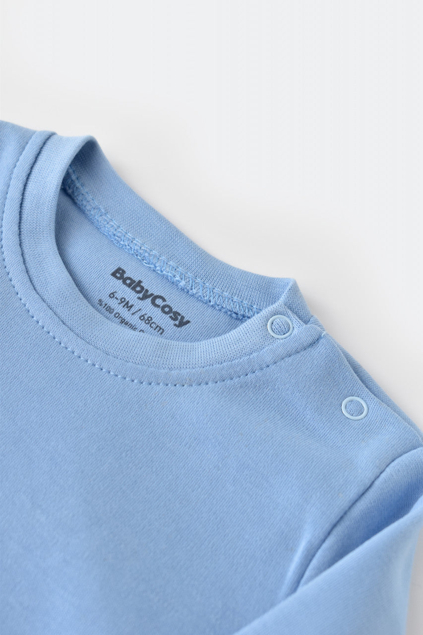 Set bluzita cu maneca lunga si pantaloni lungi din bumbac organic si modal -  BabyCosy