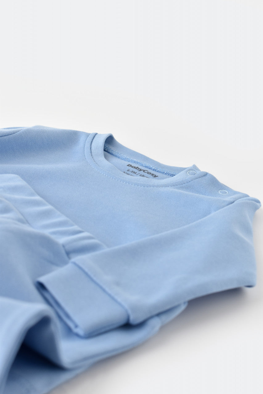 Set bluzita cu maneca lunga si pantaloni lungi din bumbac organic si modal -  BabyCosy