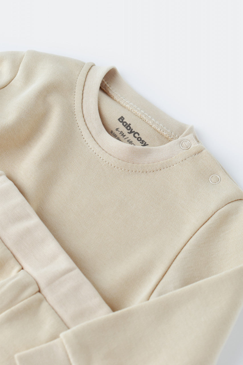 Set bluzita cu maneca lunga si pantaloni lungi din bumbac organic si modal -  BabyCosy