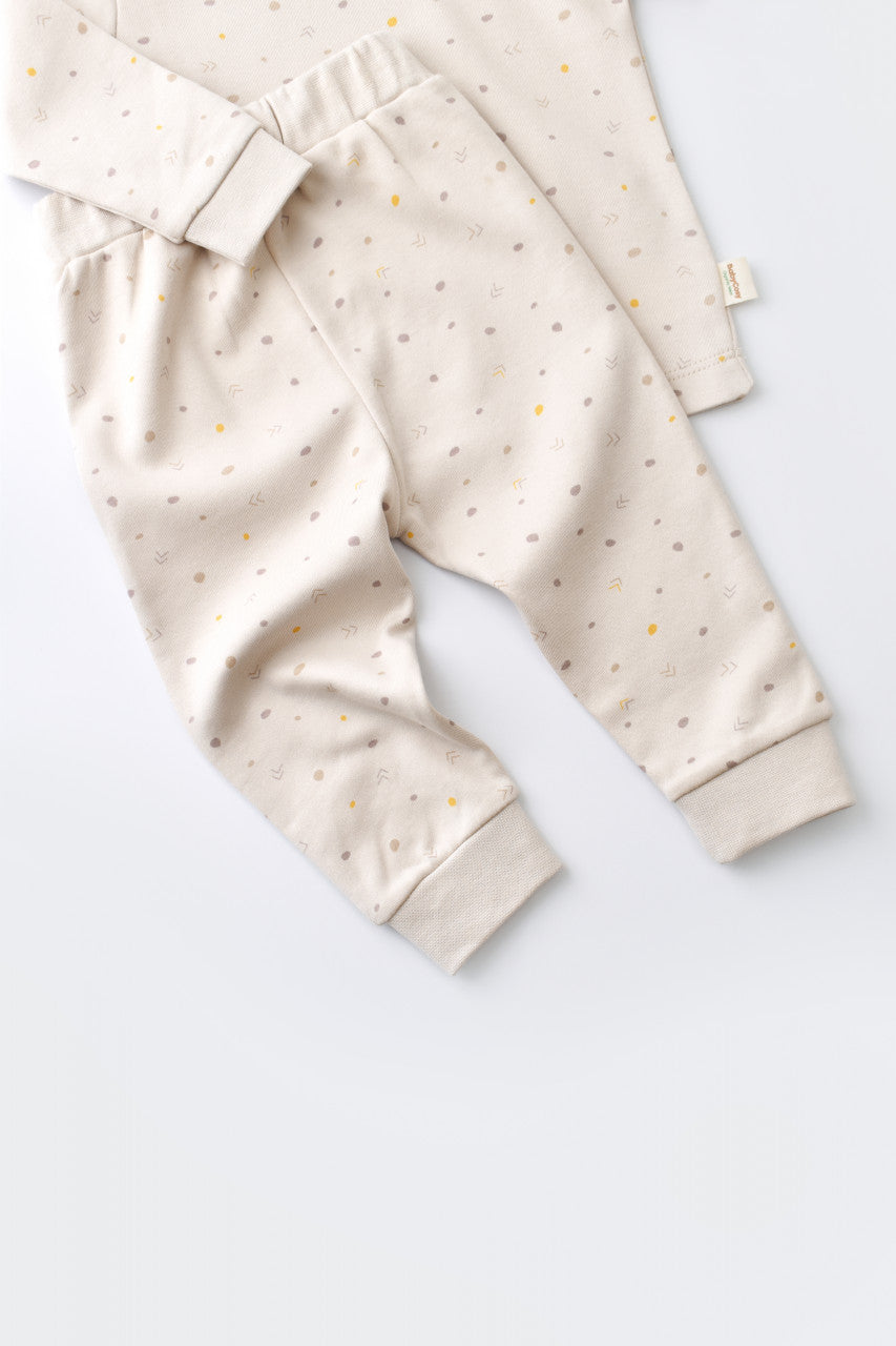 Set bluzita cu maneca lunga si pantaloni lungi din bumbac organic si modal -  BabyCosy