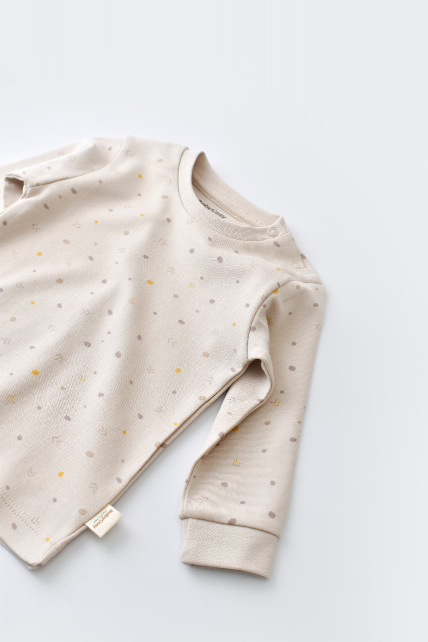 Set bluzita cu maneca lunga si pantaloni lungi din bumbac organic si modal -  BabyCosy