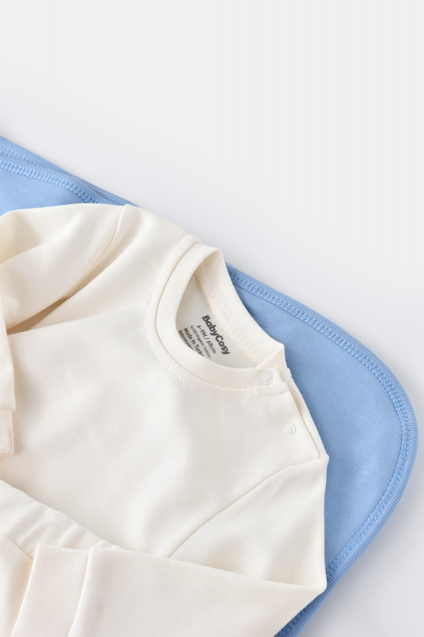 Set bluzita cu maneca lunga si pantaloni lungi din bumbac organic si modal -  BabyCosy