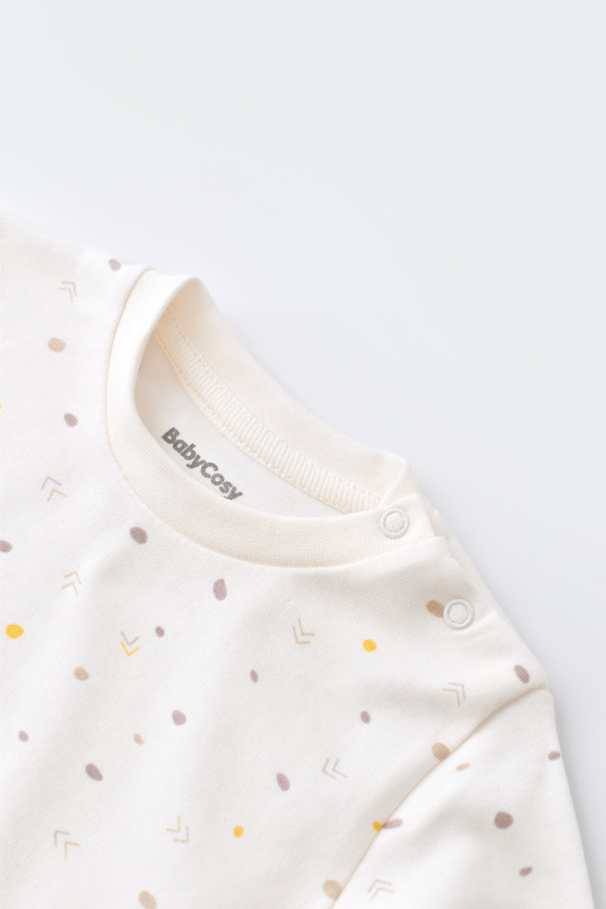 Set bluzita cu maneca lunga si pantaloni lungi din bumbac organic si modal -  BabyCosy