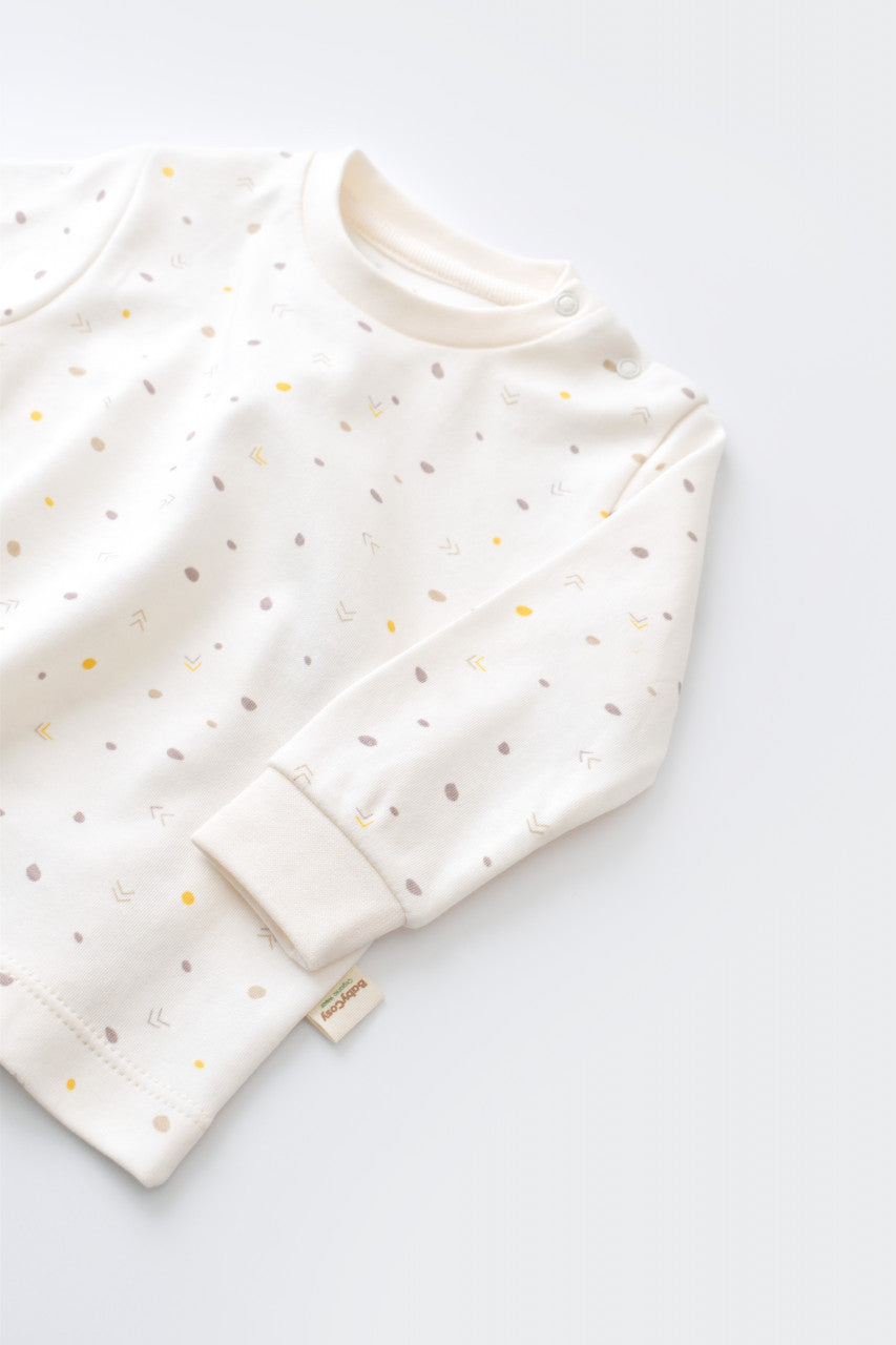 Set bluzita cu maneca lunga si pantaloni lungi din bumbac organic si modal -  BabyCosy