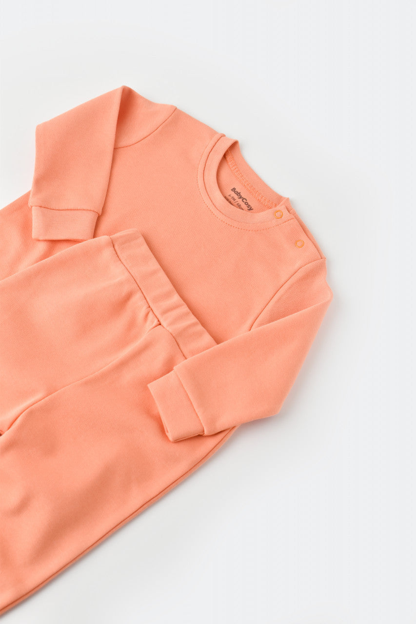 Set bluzita cu maneca lunga si pantaloni lungi din bumbac organic si modal -  BabyCosy