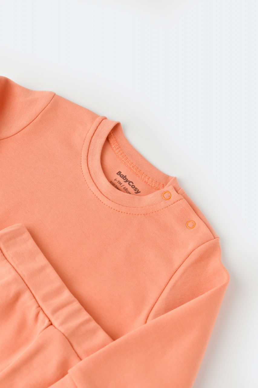 Set bluzita cu maneca lunga si pantaloni lungi din bumbac organic si modal -  BabyCosy