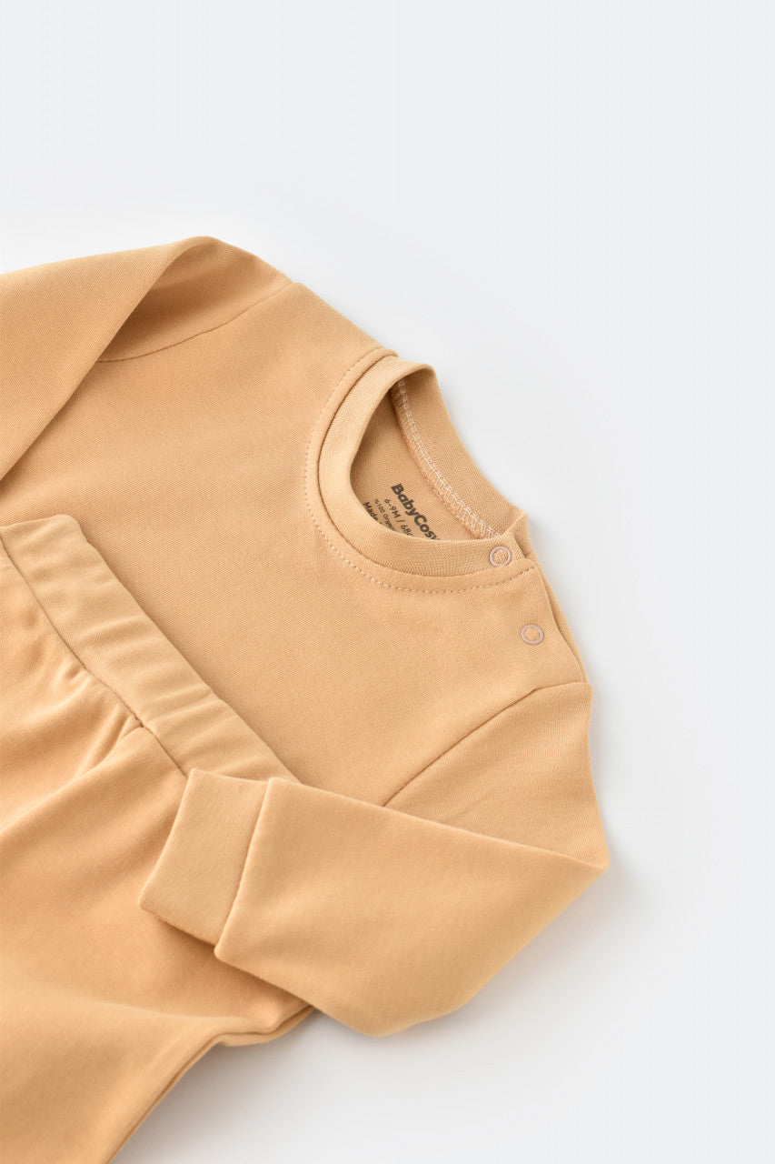 Set bluzita cu maneca lunga si pantaloni lungi din bumbac organic si modal -  BabyCosy