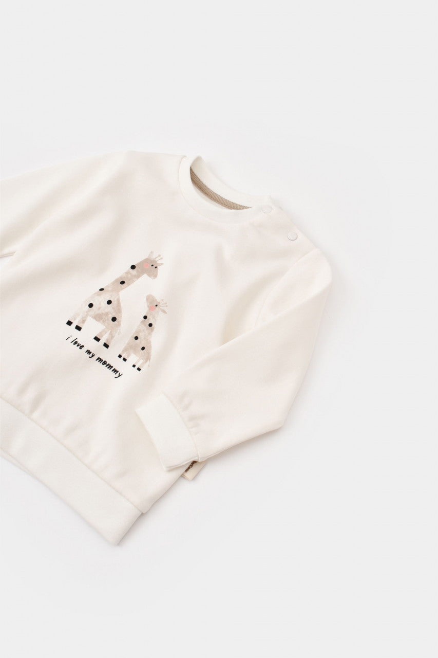 Set bluzita cu maneca lunga si pantaloni lungi din bumbac organic si modal -  BabyCosy